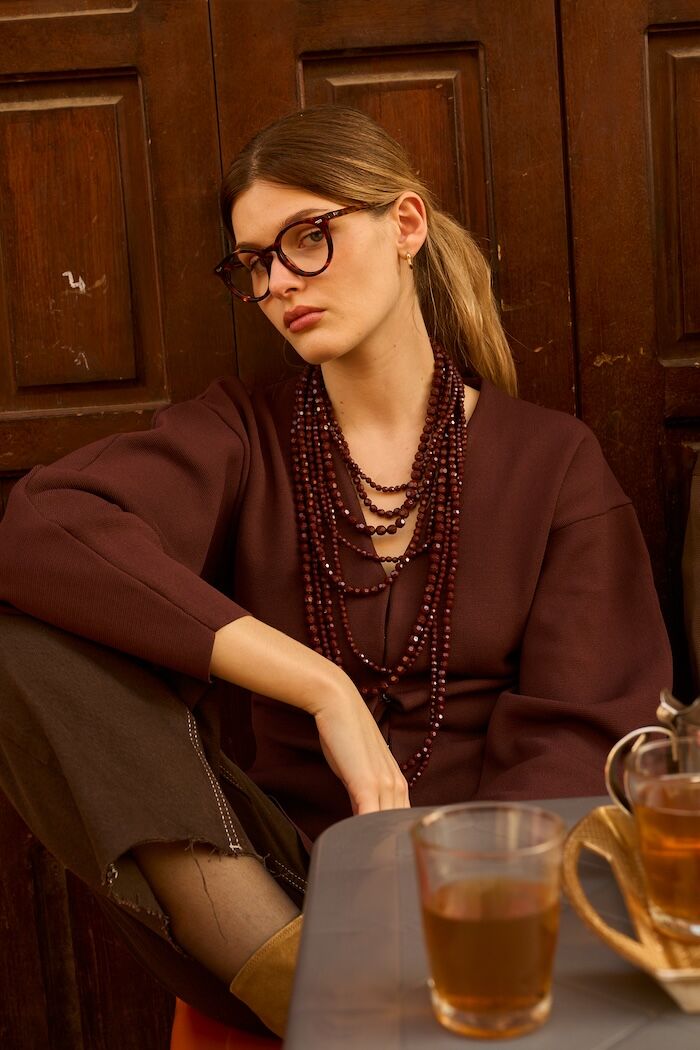 Lunettes de vue rondes femme Kiyoshi Takumi Hayami ronde acétate écaille noir - Optic Duroc