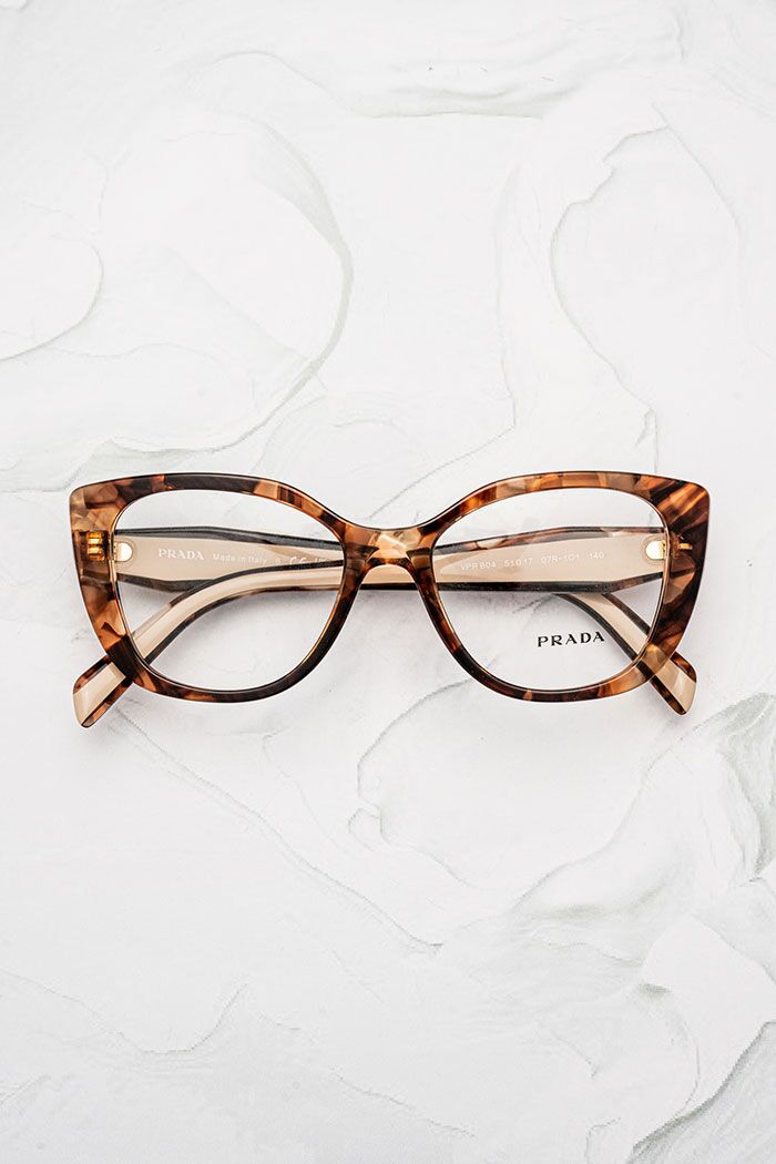 Lunettes de vue papillon femme Prada PR B04V cat eye oversize acétate écaille - Optic Duroc