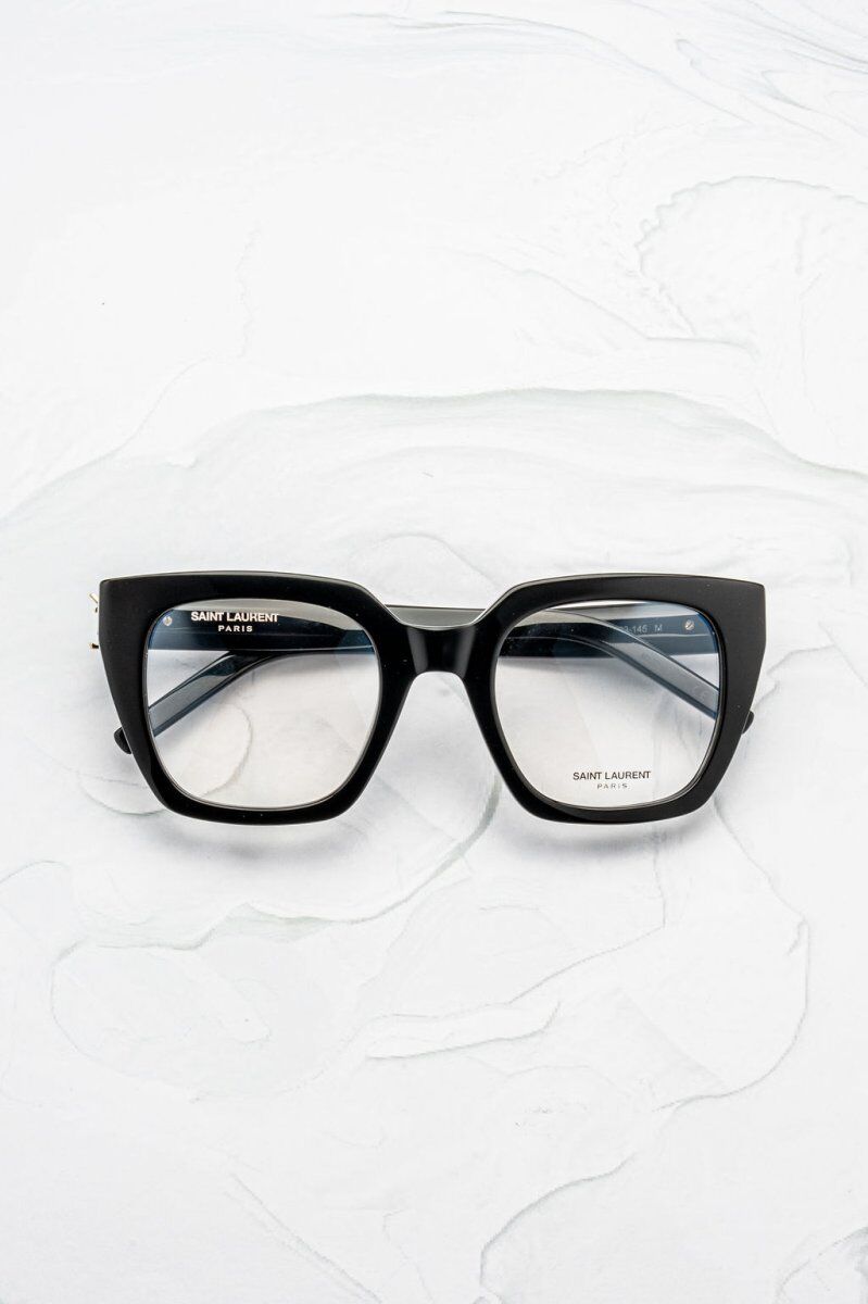 Lunettes de vue oversize femme Saint Laurent SL 143 acétate noir forme carrée - Optic Duroc