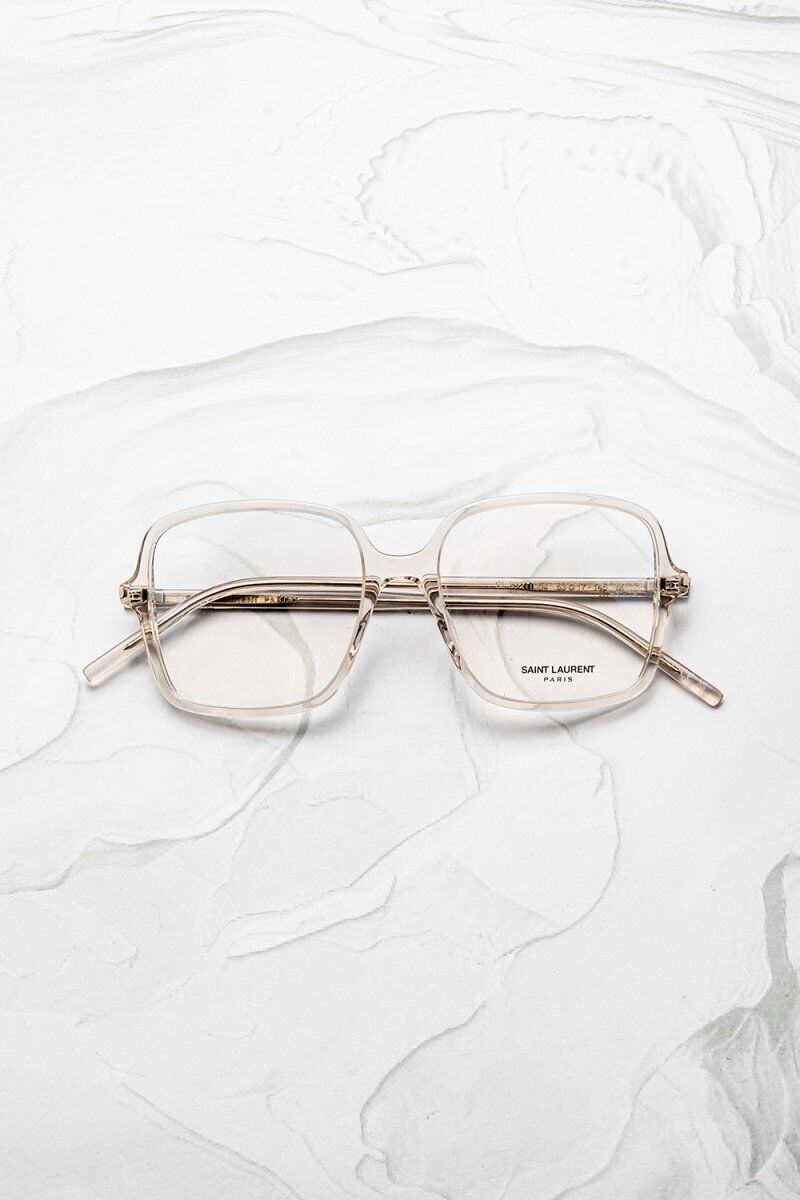Lunettes de vue femme Saint Laurent SL 892 acétate translucide nude beige rosé - Optic Duroc