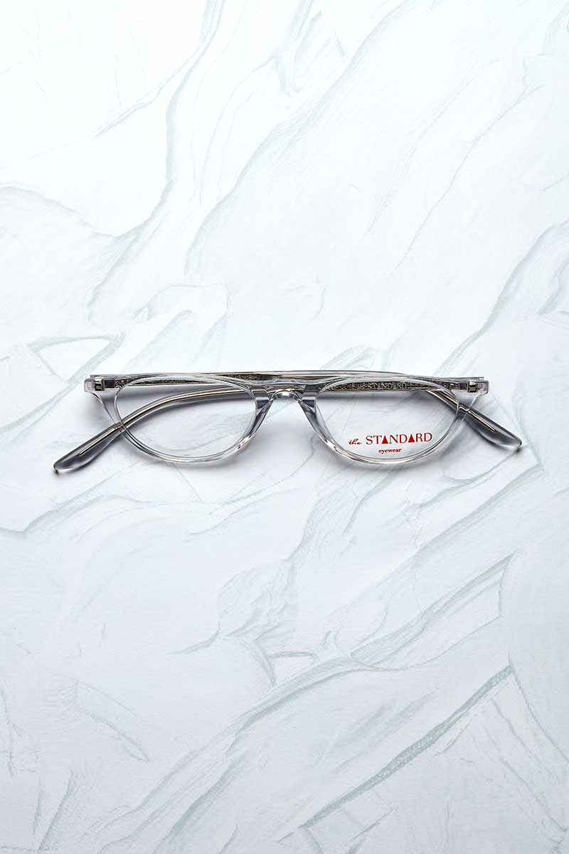 Lunettes de vue papillon femme The Standard Gabin cat eye acétate cristal blanc - Optic Duroc
