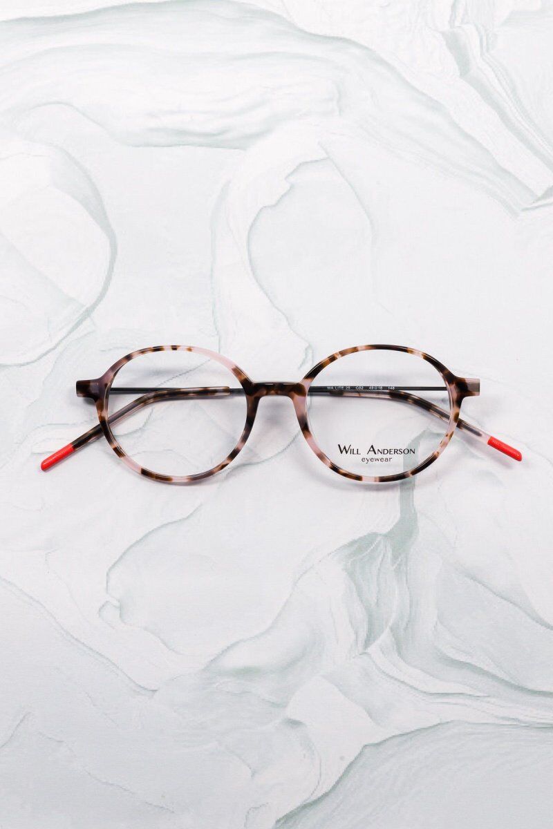 Lunettes de vue rondes femme Will Anderson WA Lite 25 ronde écaille rose branches fines - Optic Duroc