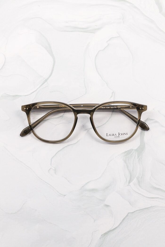 Lunettes de vue rondes femme Laura Johns Ela pantos acétate coloré vert cristal - Optic Duroc