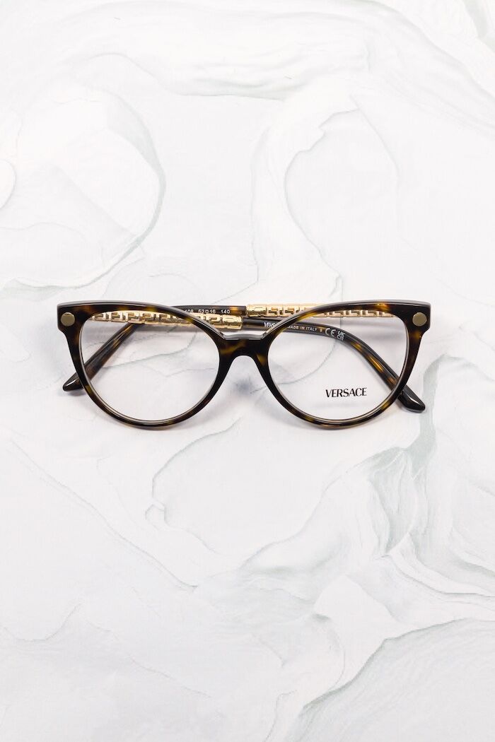 Lunettes de vue papillon femme Versace VE3353 cat eye acétate écaille havane - Optic Duroc