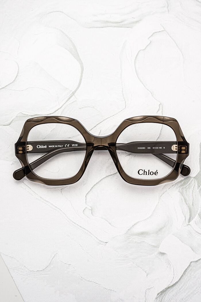 Lunettes de vue rondes femme Chloé CH0228O ronde oversize acétate cristal transparent - Optic Duroc