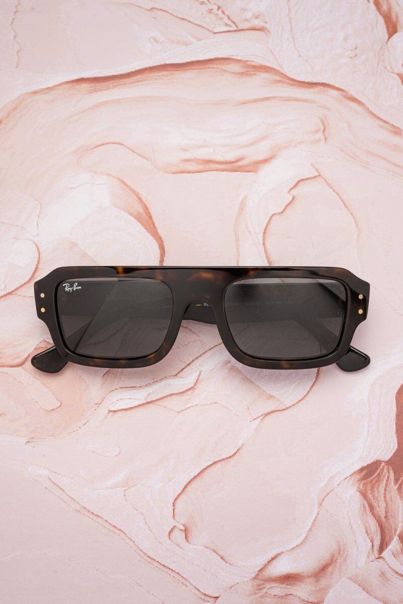 Lunettes de soleil Ray-Ban RB4454 Lukas acétate écaille rectangulaire oversize - Optic Duroc