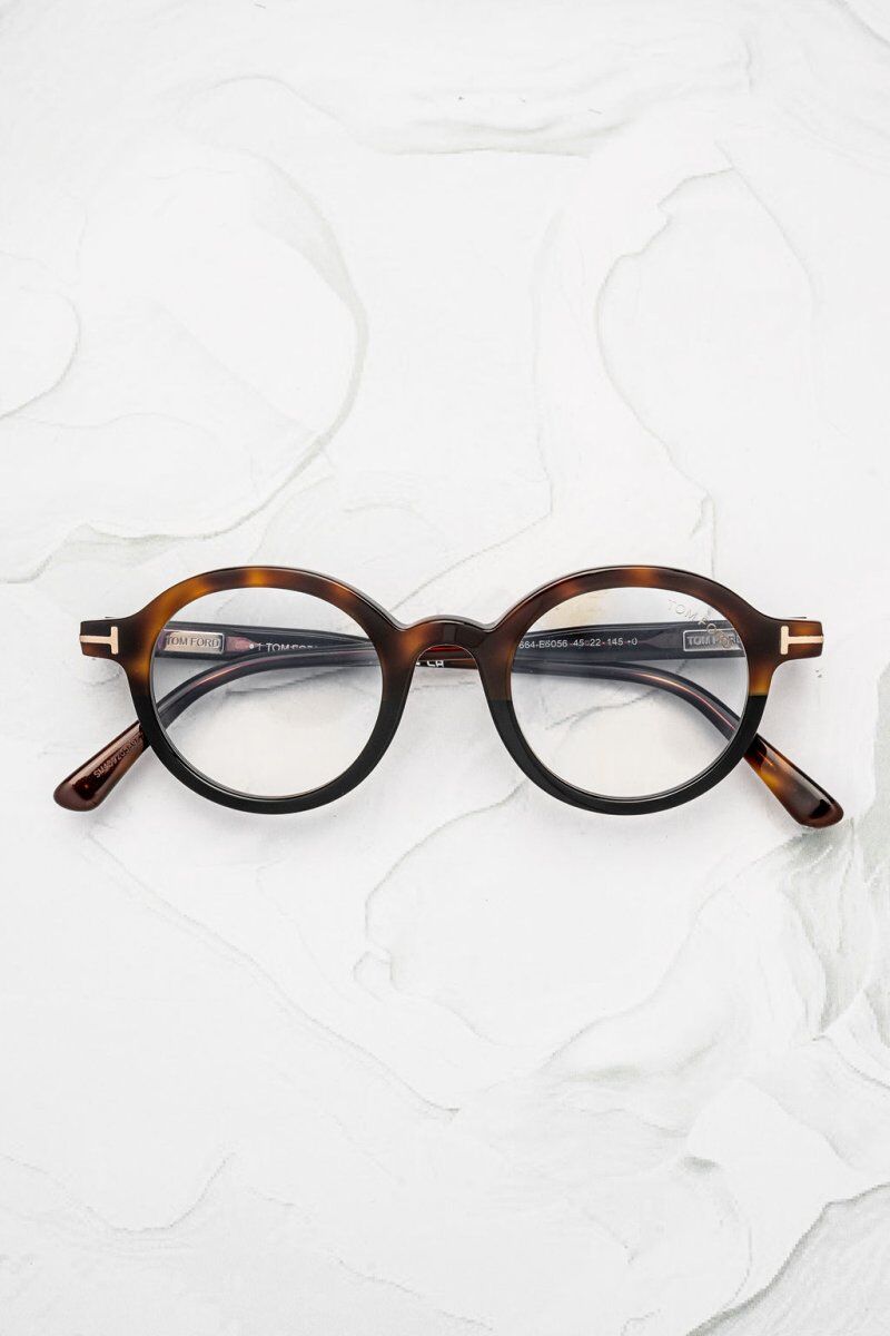 Lunettes de vue rondes femme Tom Ford FT5664-B ronde acétate écaille havane T doré - Optic Duroc