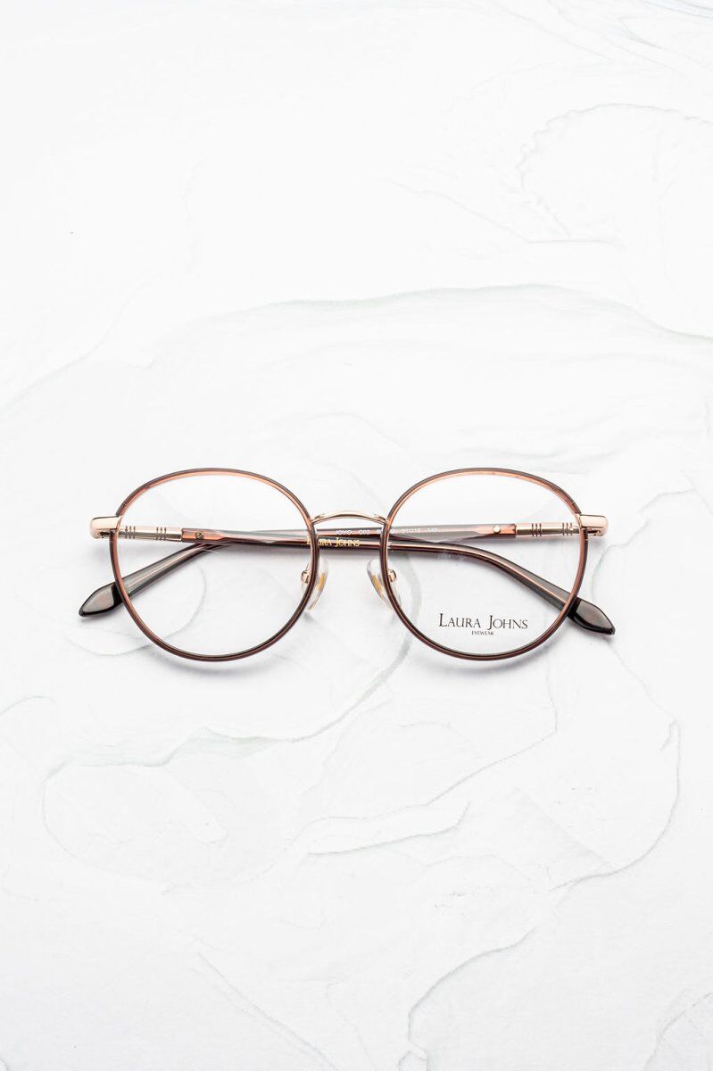 Lunettes de vue papillon femme Laura Johns LJ Joyo cat eye oversize doré - Optic Duroc