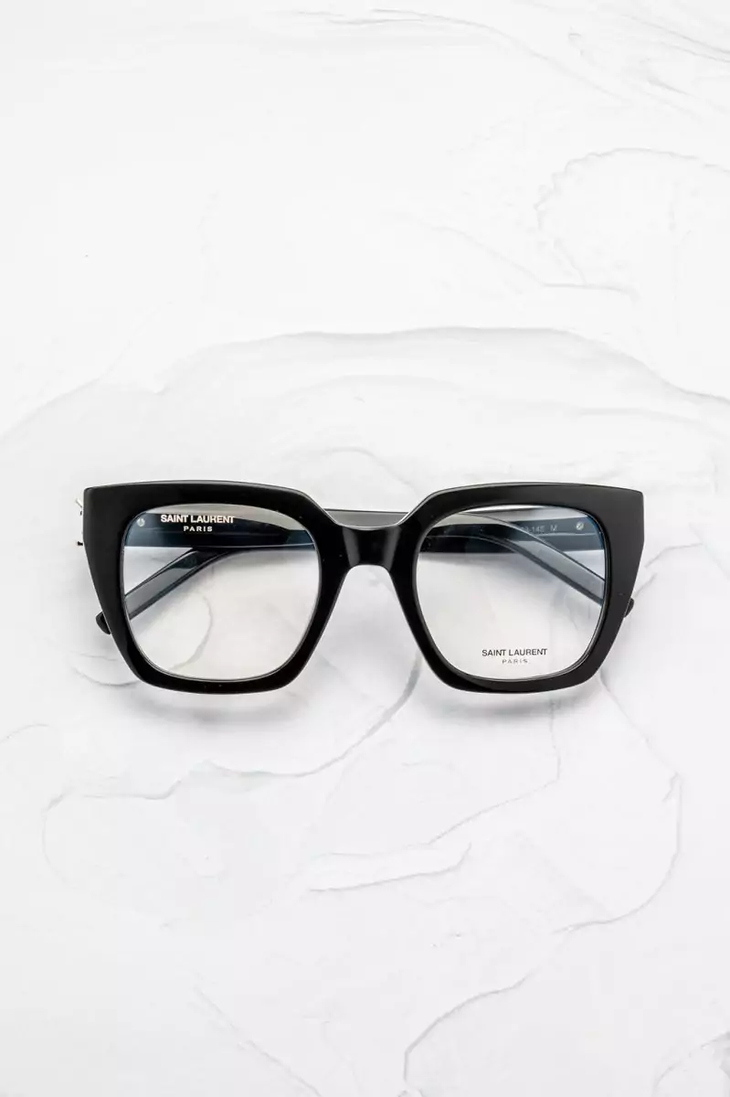 Lunettes de vue oversize femme Saint Laurent SL 143 acétate noir forme carrée - Optic Duroc