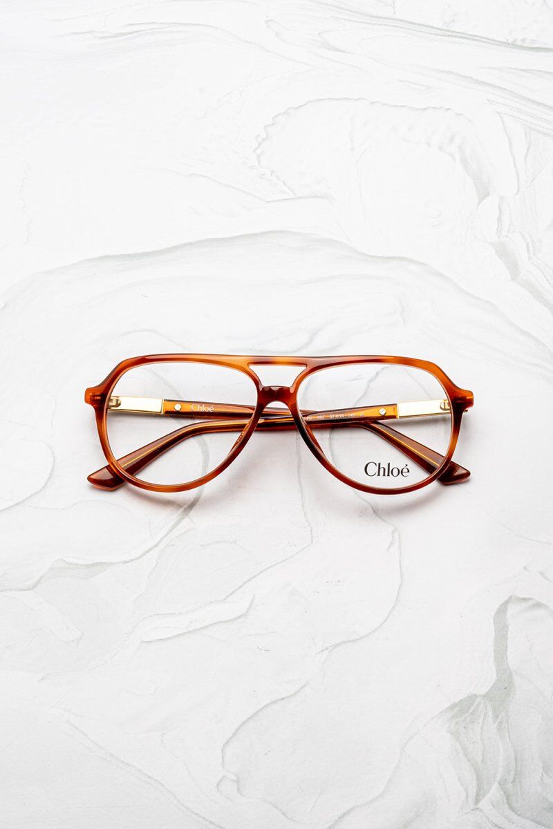 Lunettes de vue visage rond Chloé CH0366O aviateur oversize écaille - Optic Duroc