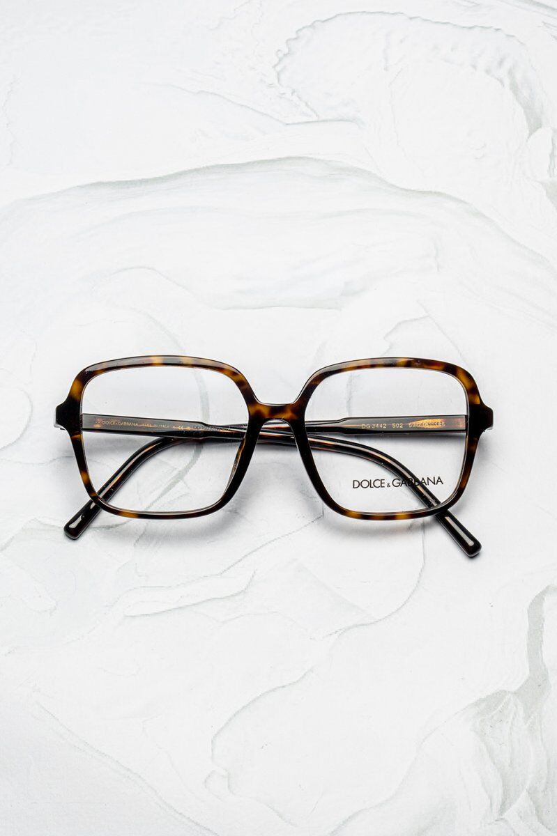 Lunettes de vue visage rond Dolce Gabbana DG3442 carrée oversize écaille havane - Optic Duroc